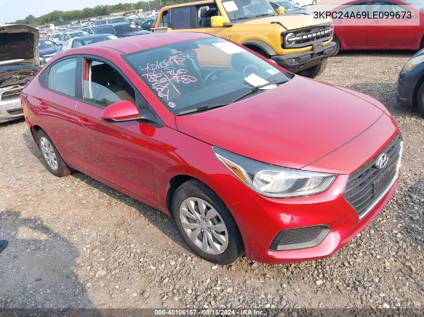 2020 Hyundai Accent Se VIN: 3KPC24A69LE099673 Lot: 40106157