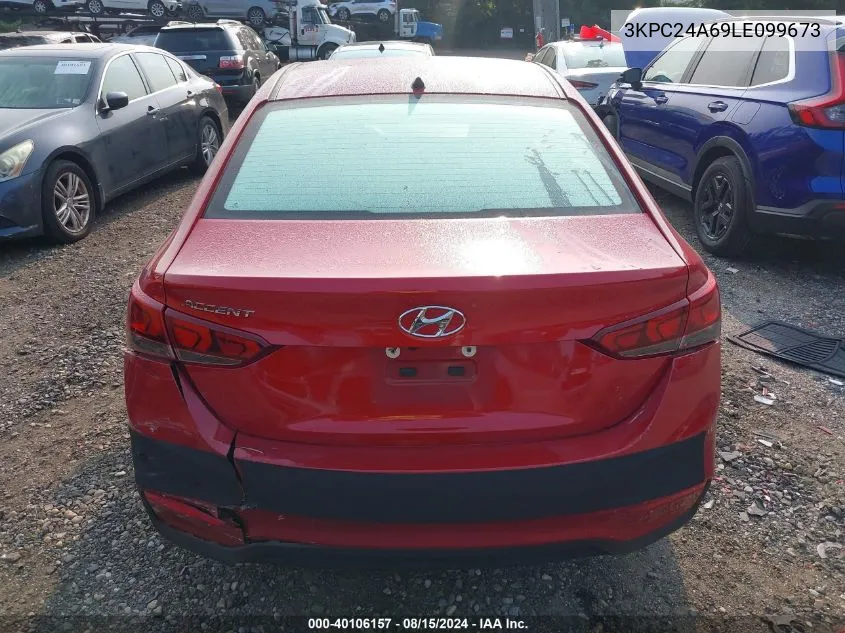 2020 Hyundai Accent Se VIN: 3KPC24A69LE099673 Lot: 40106157