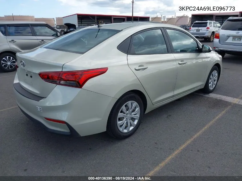 2020 Hyundai Accent Se VIN: 3KPC24A69LE096773 Lot: 40136390