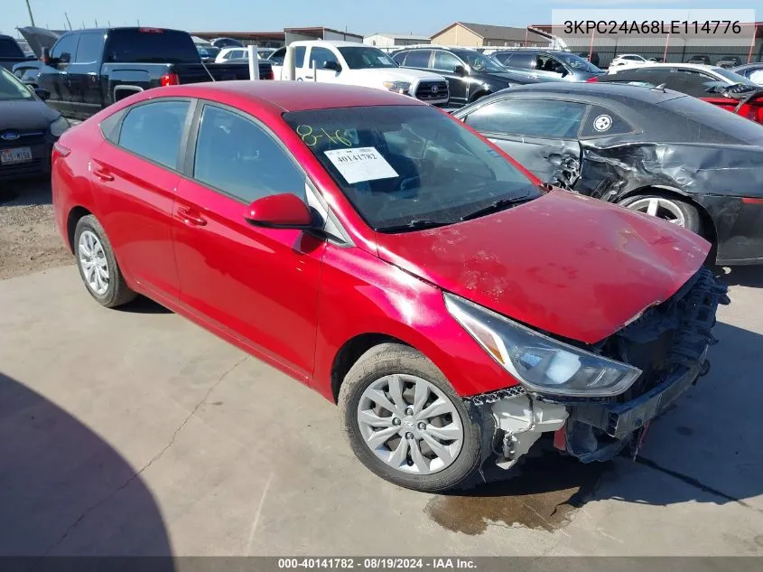 2020 Hyundai Accent Se VIN: 3KPC24A68LE114776 Lot: 40141782