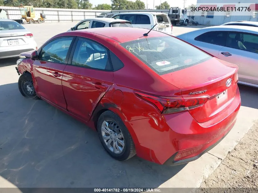 3KPC24A68LE114776 2020 Hyundai Accent Se