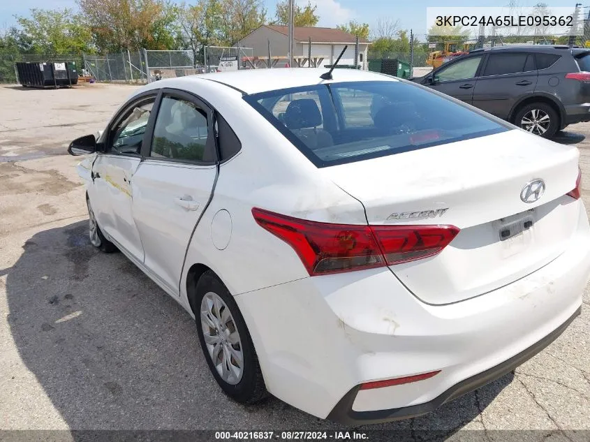 2020 Hyundai Accent Se VIN: 3KPC24A65LE095362 Lot: 40216837