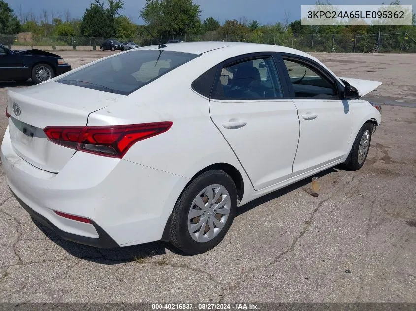 2020 Hyundai Accent Se VIN: 3KPC24A65LE095362 Lot: 40216837