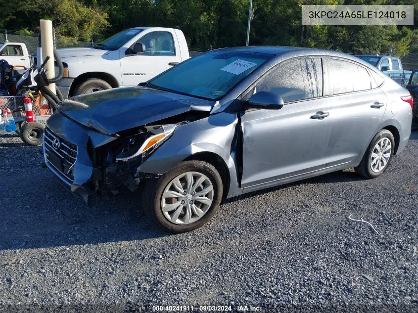 2020 Hyundai Accent Se/Sel VIN: 3KPC24A65LE124018 Lot: 40241911