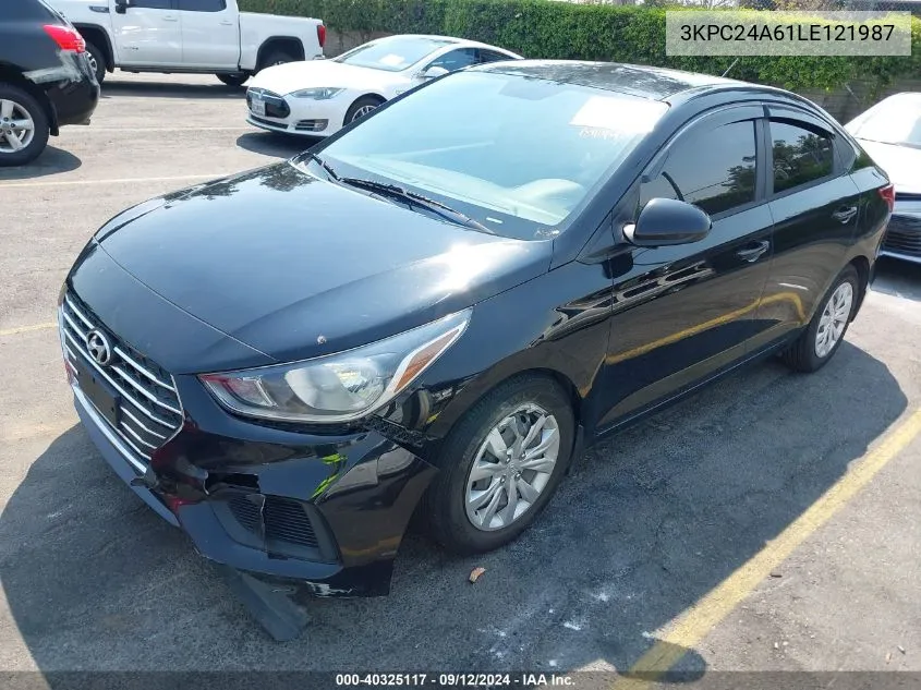 2020 Hyundai Accent Se VIN: 3KPC24A61LE121987 Lot: 40325117