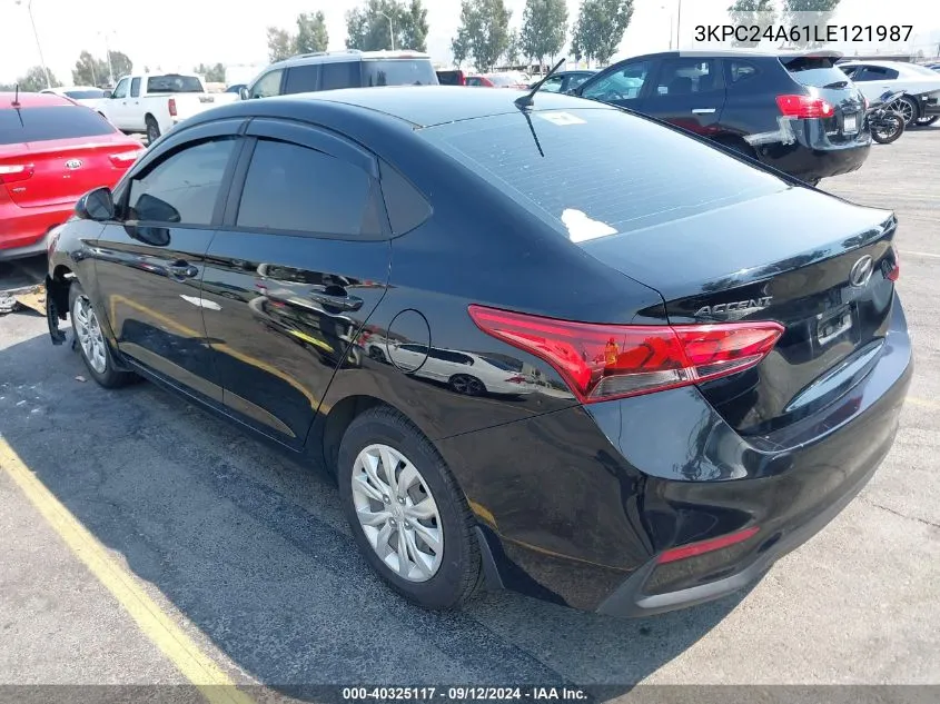 2020 Hyundai Accent Se VIN: 3KPC24A61LE121987 Lot: 40325117