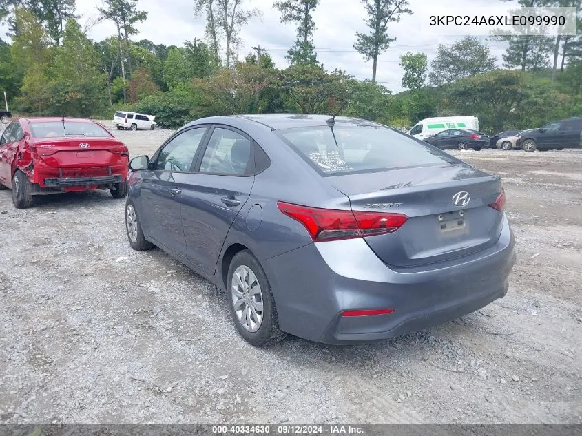 3KPC24A6XLE099990 2020 Hyundai Accent Se