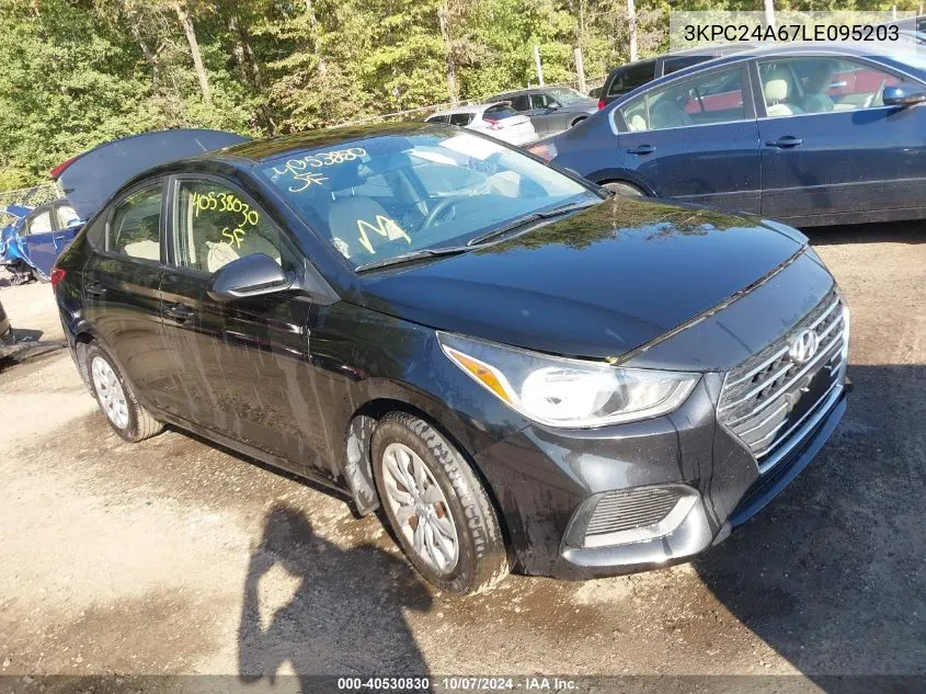 2020 Hyundai Accent Se VIN: 3KPC24A67LE095203 Lot: 40530830