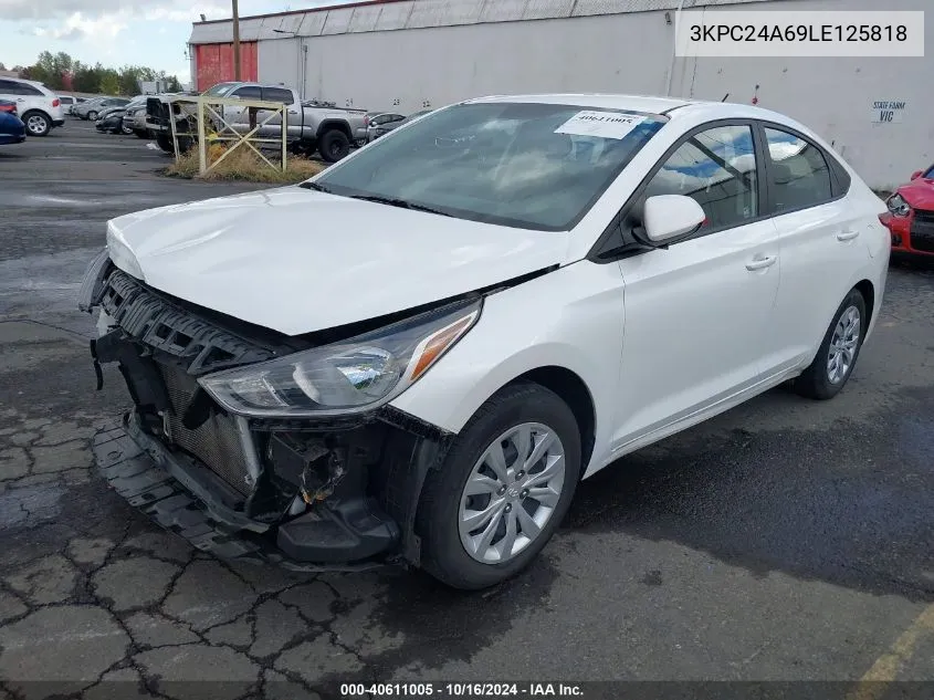 2020 Hyundai Accent Se VIN: 3KPC24A69LE125818 Lot: 40611005