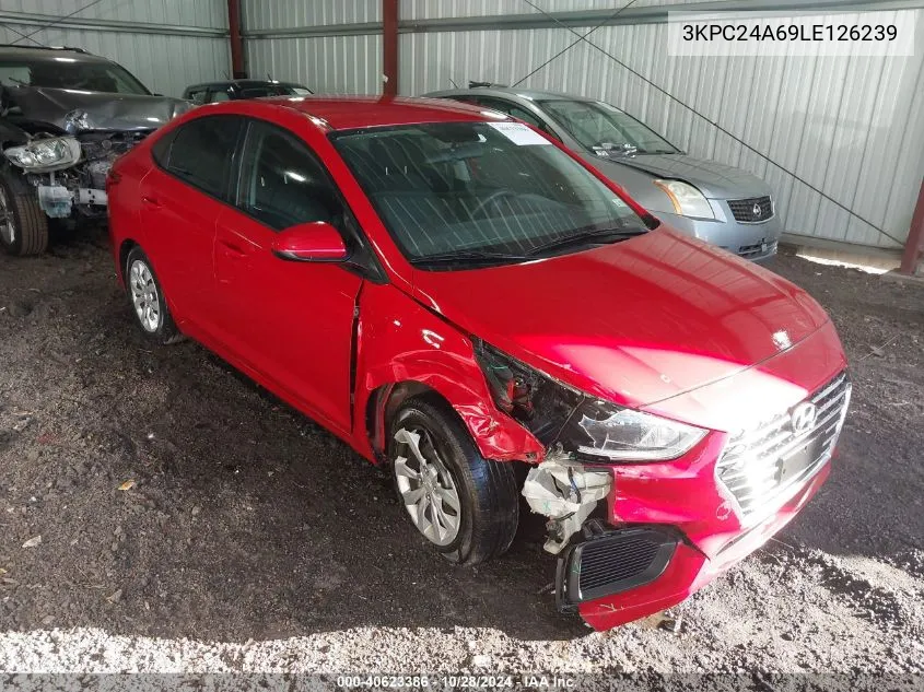 2020 Hyundai Accent Se VIN: 3KPC24A69LE126239 Lot: 40623386