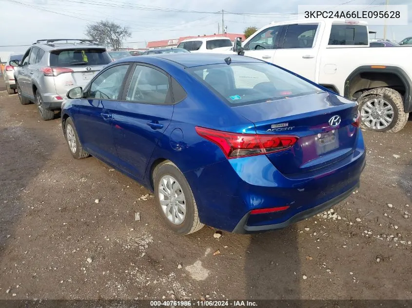 2020 Hyundai Accent Se VIN: 3KPC24A66LE095628 Lot: 40761986