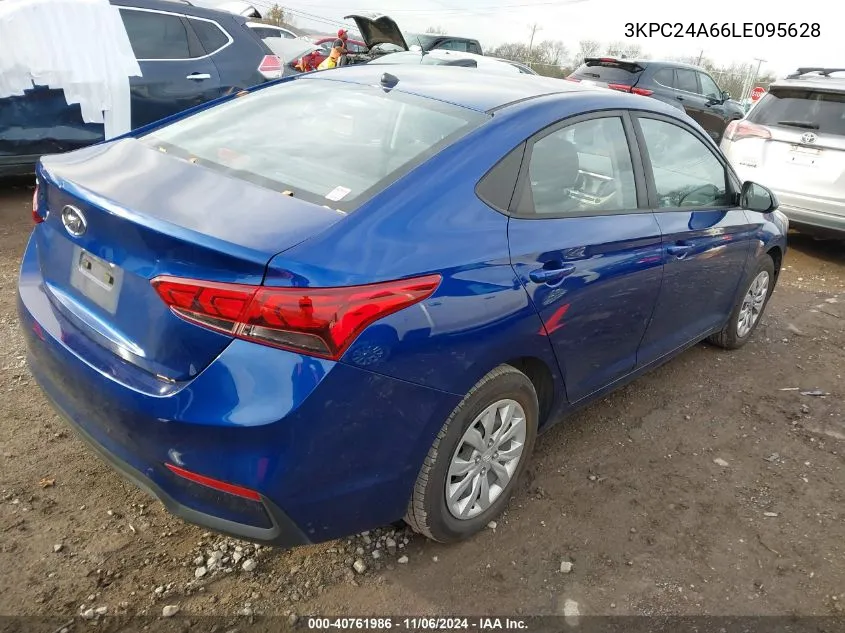 2020 Hyundai Accent Se VIN: 3KPC24A66LE095628 Lot: 40761986