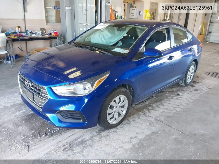 2020 Hyundai Accent Se VIN: 3KPC24A63LE125961 Lot: 40806798