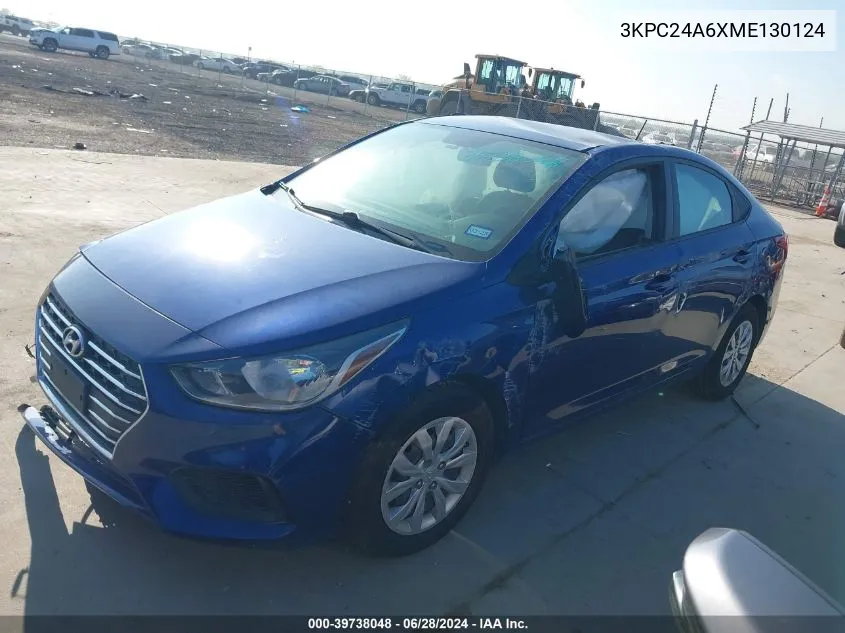 3KPC24A6XME130124 2021 Hyundai Accent Se