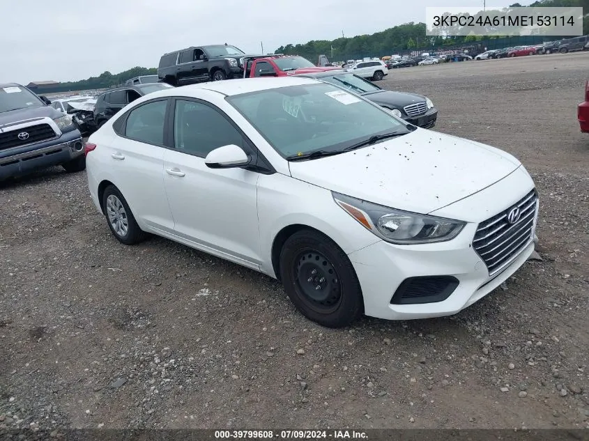 2021 Hyundai Accent Se VIN: 3KPC24A61ME153114 Lot: 39799608