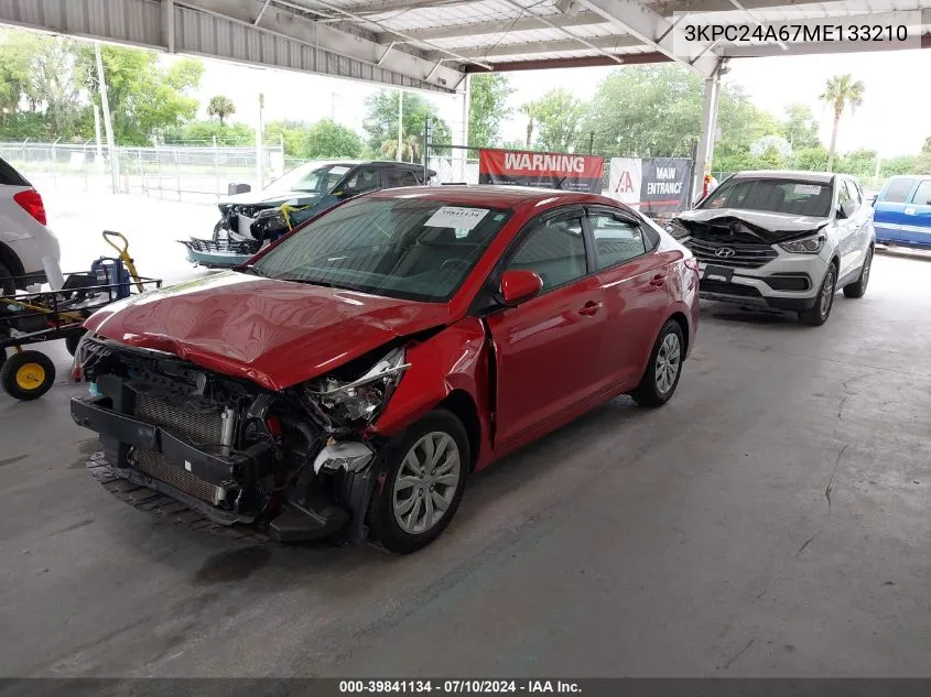 2021 Hyundai Accent Se VIN: 3KPC24A67ME133210 Lot: 39841134