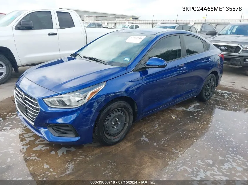 3KPC24A68ME135578 2021 Hyundai Accent Se