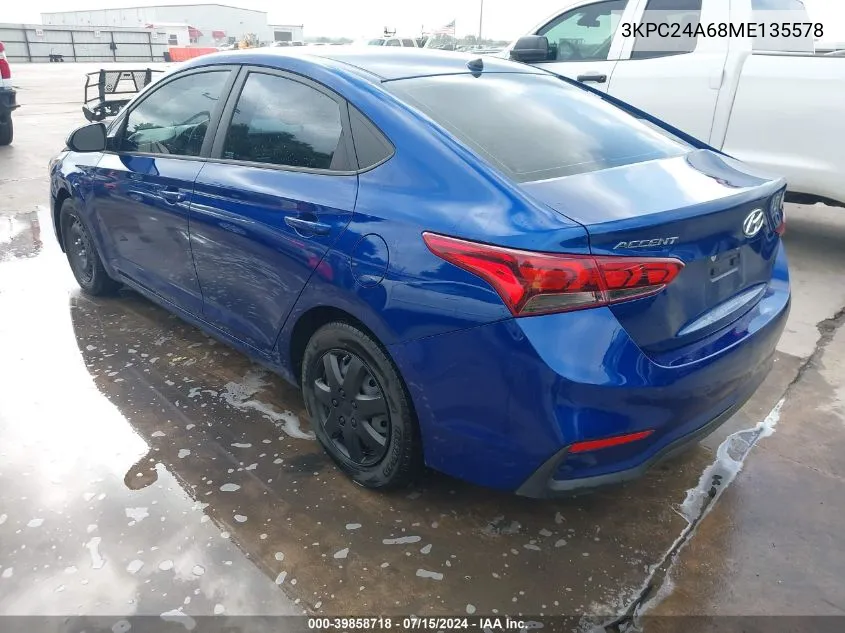 3KPC24A68ME135578 2021 Hyundai Accent Se