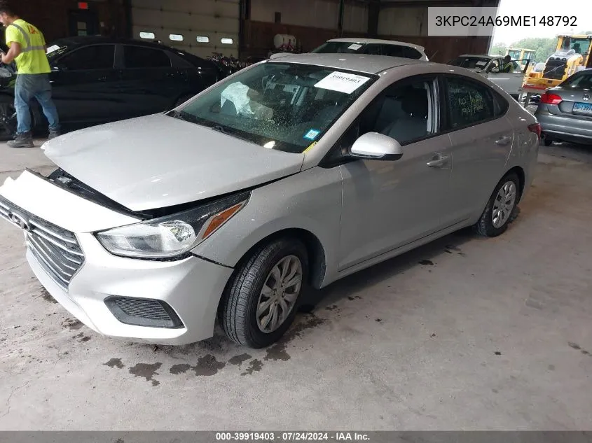 3KPC24A69ME148792 2021 Hyundai Accent Se