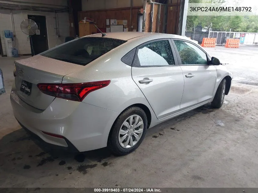 3KPC24A69ME148792 2021 Hyundai Accent Se