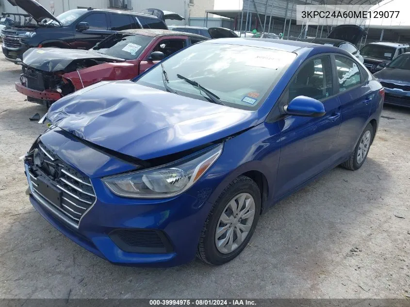 2021 Hyundai Accent Se VIN: 3KPC24A60ME129077 Lot: 39994975