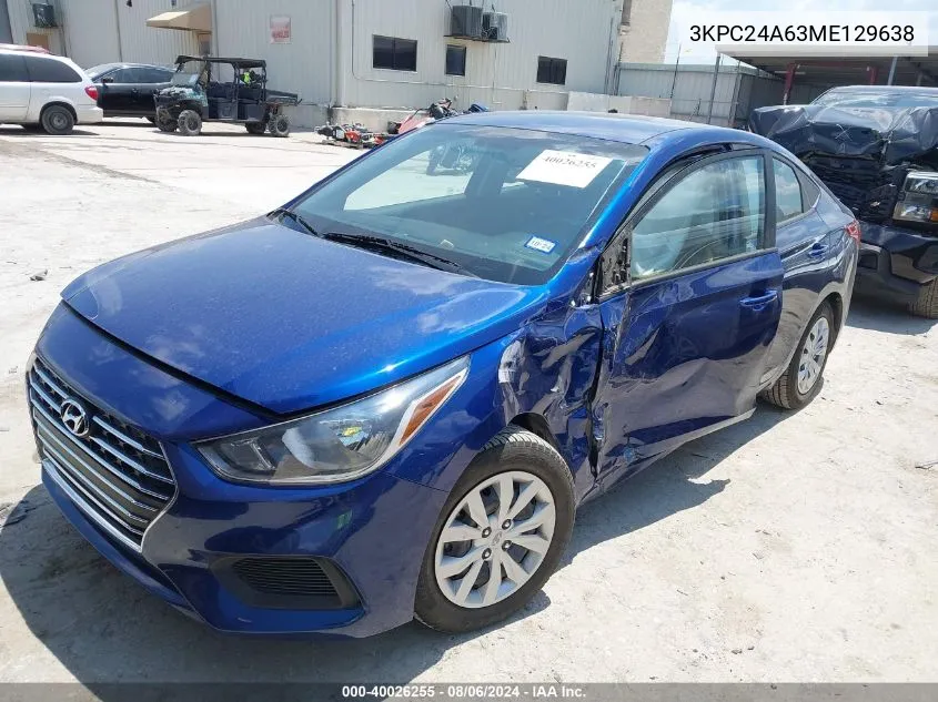 3KPC24A63ME129638 2021 Hyundai Accent Se