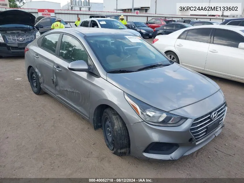 2021 Hyundai Accent Se VIN: 3KPC24A62ME133602 Lot: 40052718