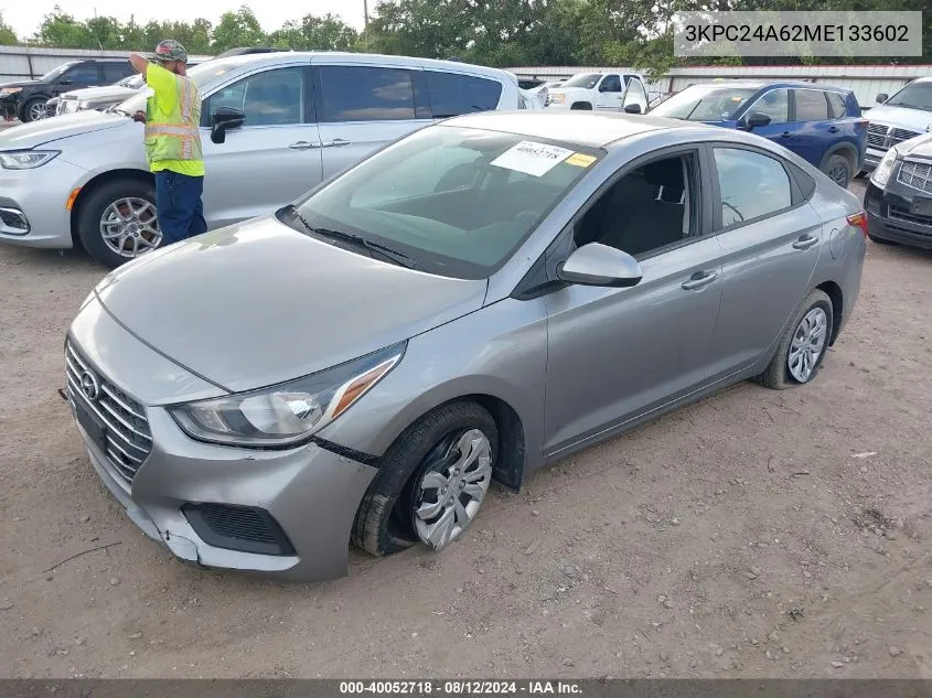 2021 Hyundai Accent Se VIN: 3KPC24A62ME133602 Lot: 40052718