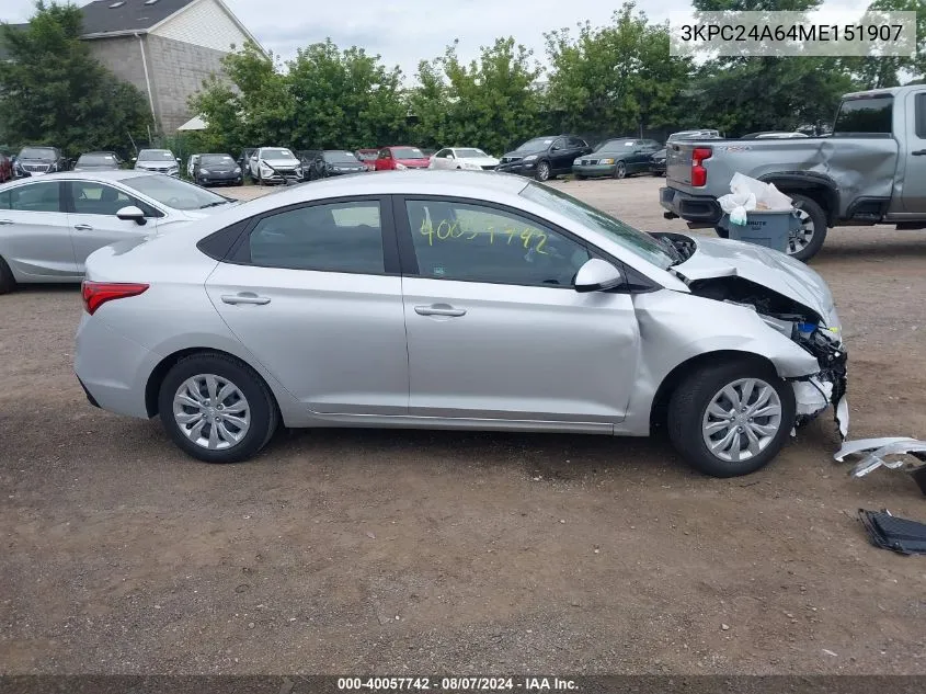 3KPC24A64ME151907 2021 Hyundai Accent Se