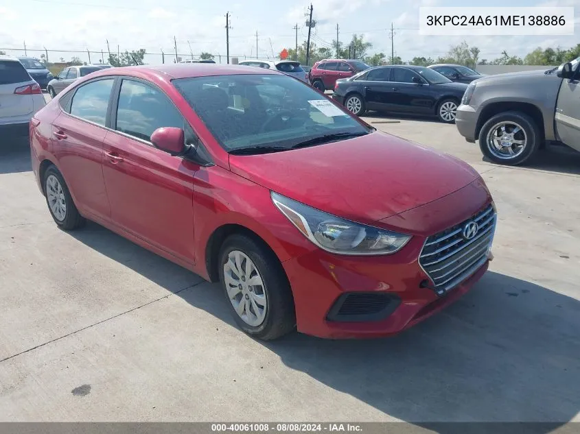 3KPC24A61ME138886 2021 Hyundai Accent Se