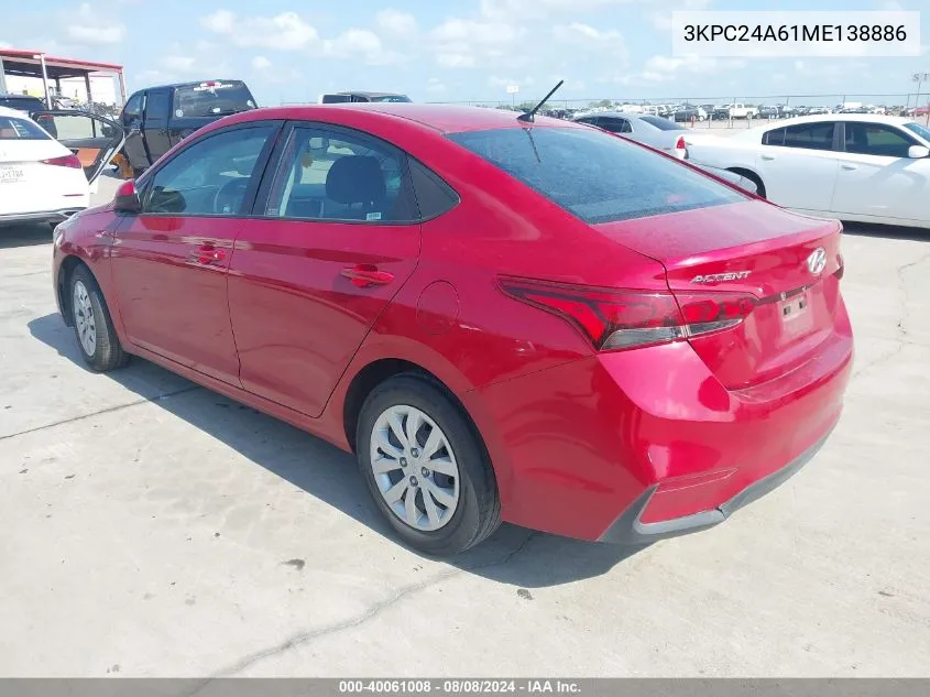 3KPC24A61ME138886 2021 Hyundai Accent Se