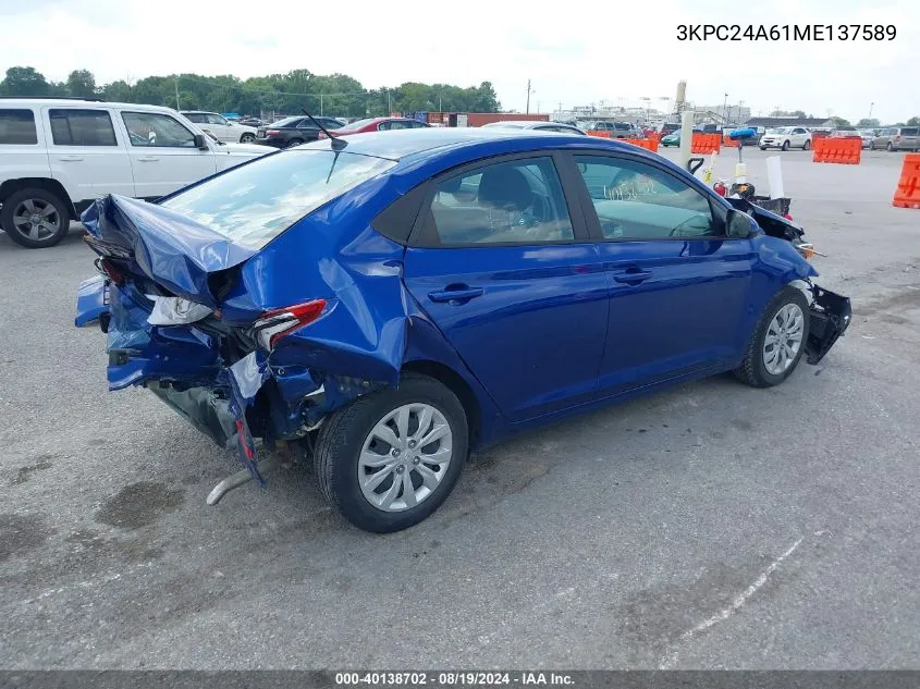 3KPC24A61ME137589 2021 Hyundai Accent Se