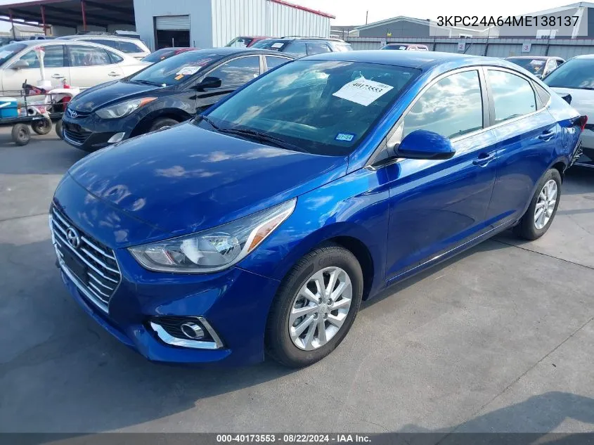 3KPC24A64ME138137 2021 Hyundai Accent Sel