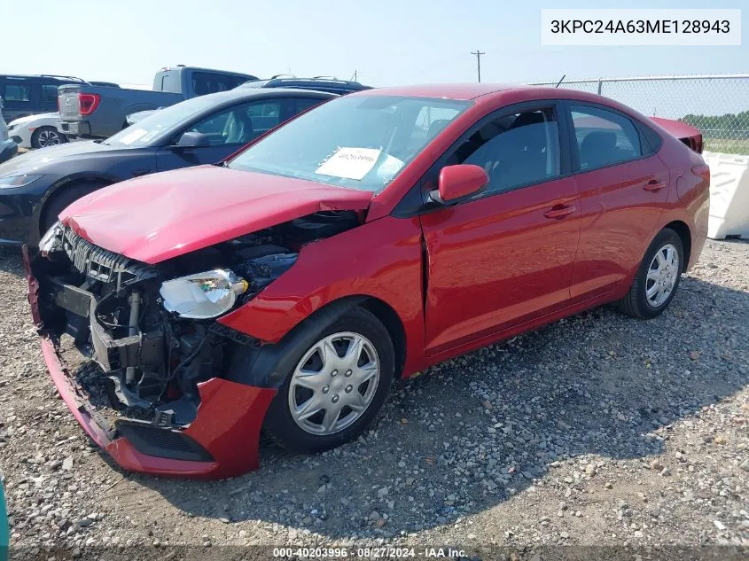 3KPC24A63ME128943 2021 Hyundai Accent Se