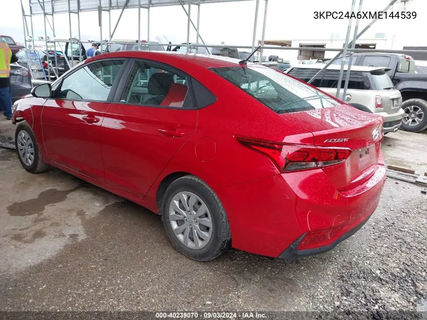 3KPC24A6XME144539 2021 Hyundai Accent Se