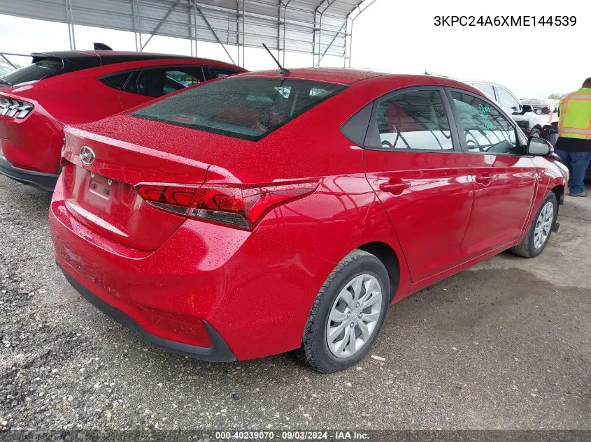 3KPC24A6XME144539 2021 Hyundai Accent Se