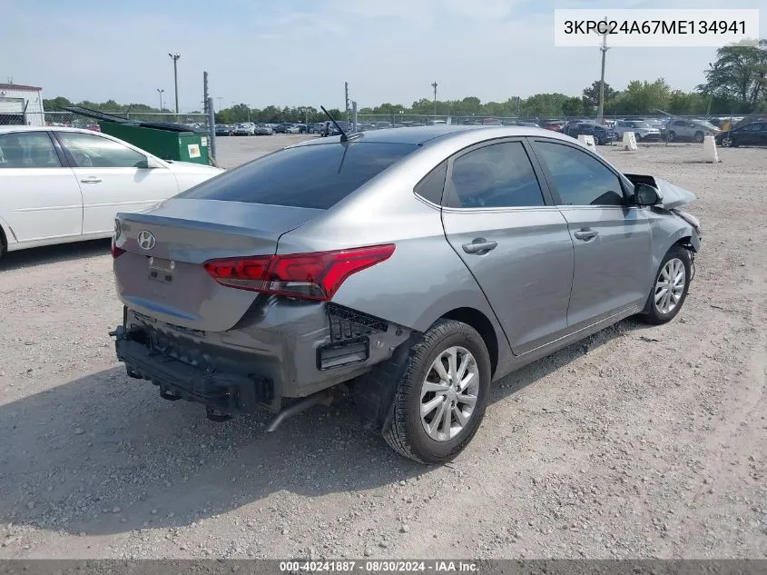 3KPC24A67ME134941 2021 Hyundai Accent Sel