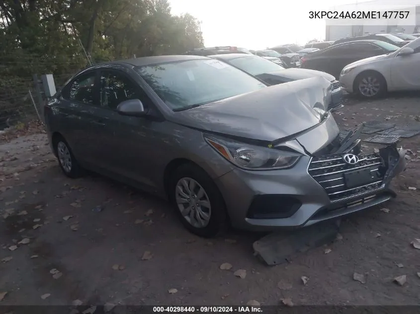 2021 Hyundai Accent Se/Sel VIN: 3KPC24A62ME147757 Lot: 40298440