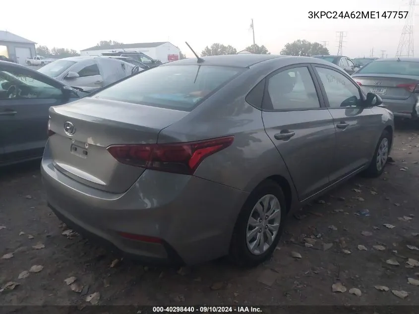 2021 Hyundai Accent Se/Sel VIN: 3KPC24A62ME147757 Lot: 40298440