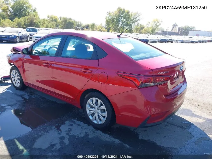 2021 Hyundai Accent Se VIN: 3KPC24A69ME131250 Lot: 40592226