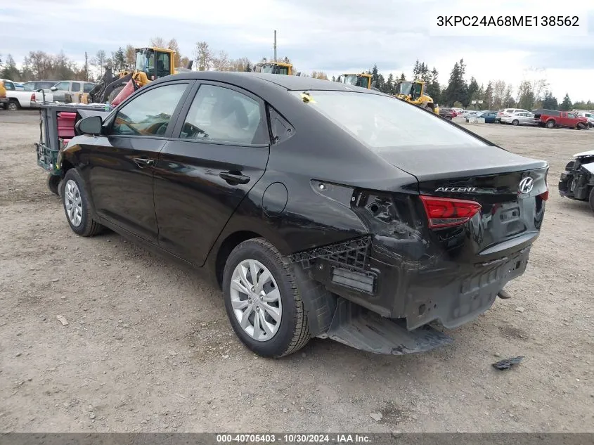 3KPC24A68ME138562 2021 Hyundai Accent Se