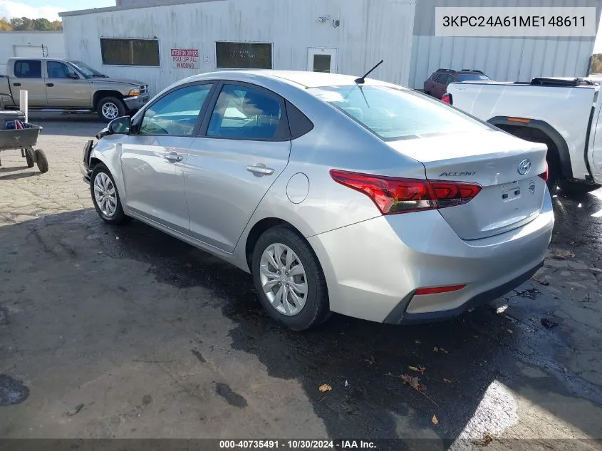 3KPC24A61ME148611 2021 Hyundai Accent Se