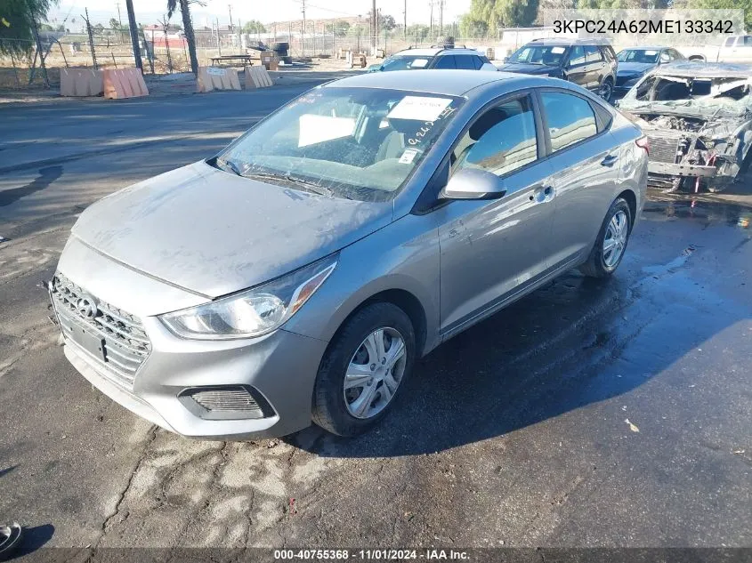 2021 Hyundai Accent Se VIN: 3KPC24A62ME133342 Lot: 40755368