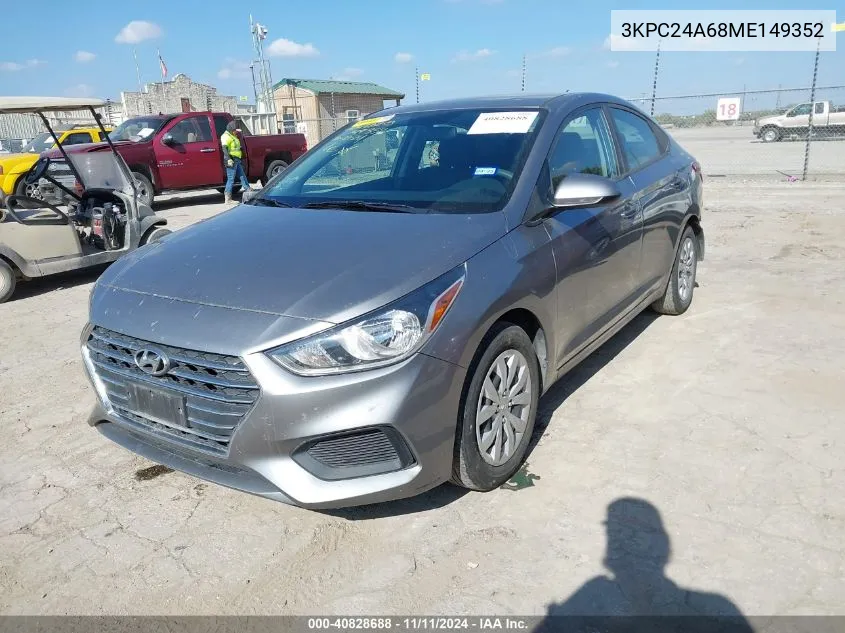 2021 Hyundai Accent Se VIN: 3KPC24A68ME149352 Lot: 40828688