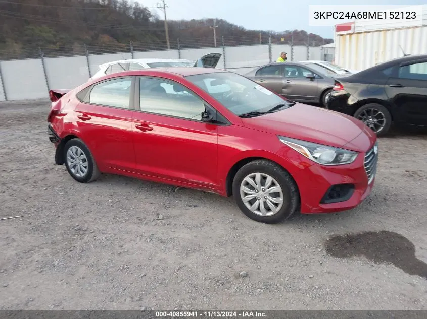 2021 Hyundai Accent Se VIN: 3KPC24A68ME152123 Lot: 40855941