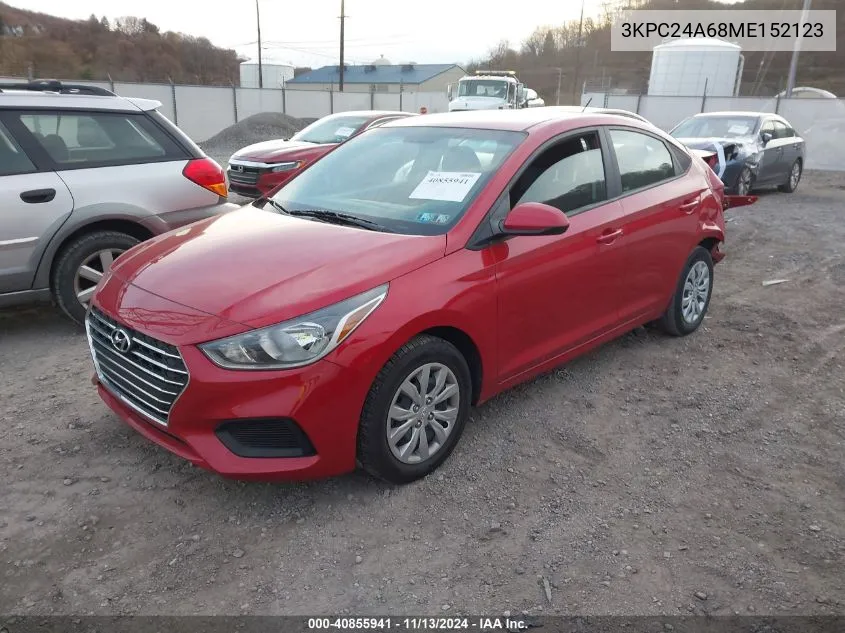 2021 Hyundai Accent Se VIN: 3KPC24A68ME152123 Lot: 40855941