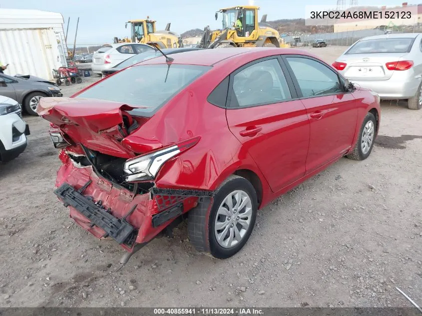 2021 Hyundai Accent Se VIN: 3KPC24A68ME152123 Lot: 40855941