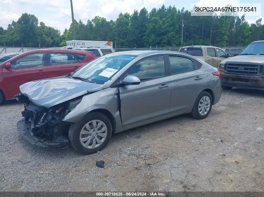 3KPC24A67NE175541 2022 Hyundai Accent Se