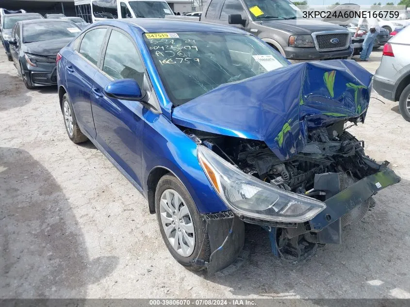 3KPC24A60NE166759 2022 Hyundai Accent Se