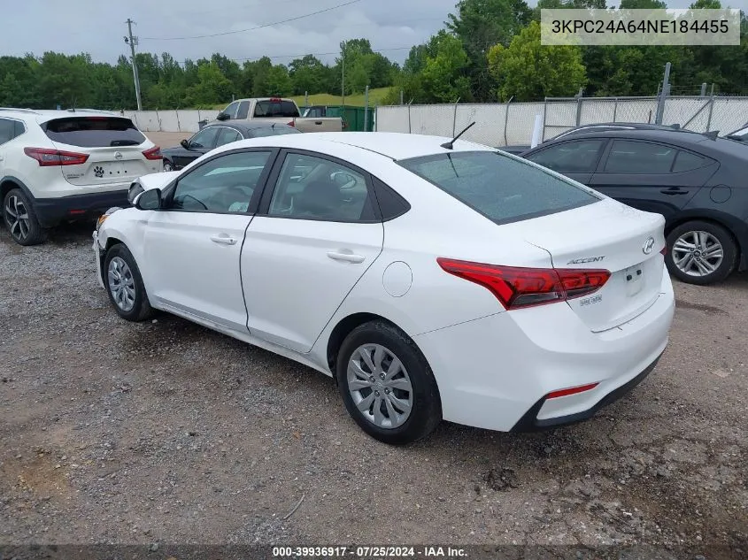 3KPC24A64NE184455 2022 Hyundai Accent Se